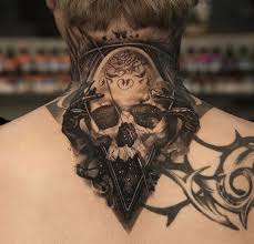Space Skull Tattoos For Guys Badass Best Neck Tattoos Neck Tattoo For Guys