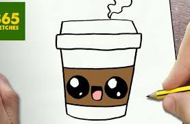 How To Draw A Coffee Cute Easy Step By Step Drawing Lessons For Kids Easy Drawings Cute Easy Drawings Drawing Videos For Kids