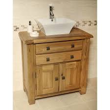 For those who prefer to have a traditional bathroom setting. Ohio Rustic Oak Bathroom Cabinet Vanity Unit Click Oak