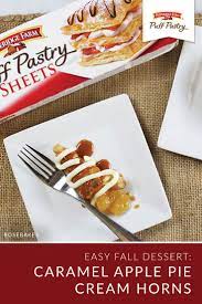 Caramel Apple Pie Cream Horns Recipe Pepperidge Farm Puff Pastry Caramel Apples Caramel Apple Pie
