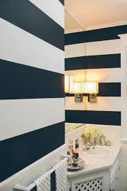 Sneak Peek Kiera Kushlan Design Sponge Striped Bathroom Walls Bathroom Color Schemes Striped Walls