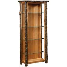 Curio, curio cabinet, corner curios, console curio, curio with shelves, wall curio, furniture, kitchen cabinet, display cabinet, display unit, media curio, cabinet, display case, figurine storage, knickknack display case, trinket display case, china cabinet. Lumberjack Amish Curio Cabinet Hickory Wood Furniture Cabinfield Fine Furniture