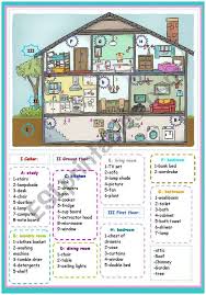 english worksheets parts of the house vocabulary learn english english vocabulary