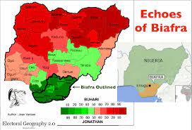 On the map, it shows all the provinces to come under the republic of biafra. Nigeria 2015 Election Biafra Map Geocurrents