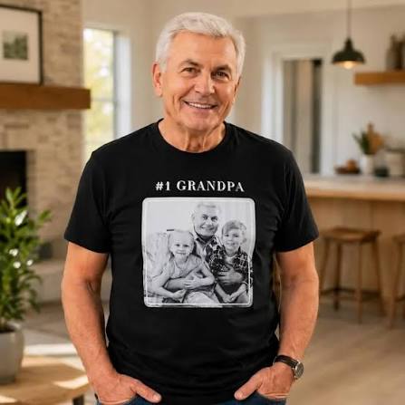 Celebrate the grandpa who wears his title with pride. ? This personalized Grandpa photo shirt is a heartfelt Father's Day gift that turns a favorite family memory into something he can wear