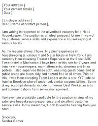 Housekeeper Cover Letter Sample Cover Letter Sample Job Cover Letter Cover Letter For Resume