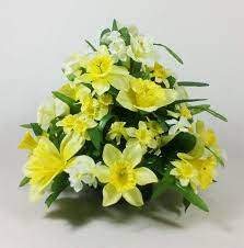 Daffodil Arrangement Created For A Celebration Of Life Artificial Floral Arrangements Flower Arrangements Arrangement
