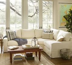 Comes with down wrapped cushions; Pb Comfort Square Arm Slipcovered 3 Piece Sectional With Wedge Pottery Barn