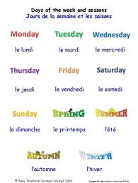 Day 3 formative assessment grade/level: Days Of The Week Seasons In French Worksheets Games Activities Flash Cards
