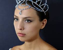 White Crystal Crown for Ballet Variation Headpiece Jewelry Dancer Tiara  Diadema Ballerina Accessory Princess Aspicia the Pharaoh's Daughter