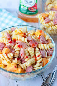 Ham And Cheese Pasta Salad No Mayonnaise Big Bear S Wife Recipe Ham And Cheese Pasta Pasta Salad Pasta