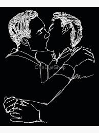 Kissing Lines Sticker Romantic Kiss Art Vintage Poster Kiss Art Line Sticker Sticker Art