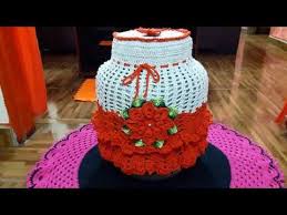 Capa De Botijao De Croche Com Flores Capa De Botijao Aberta Em Croche Com Flor Laranja Youtube Capa De Botijao Capa De Croche Croche