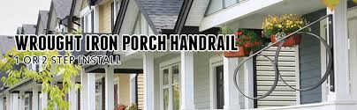 These can also be cut to fit various openings. Handrail For Outdoor Step Wrought Iron Handrail Circle Shape Porch Deck Railing Ebay