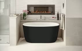 Small freestanding tub ideas for small bathroom. á Aquatica Lullaby Nano Blck Wht Small Freestanding Solid Surface Bathtub Buy Online Best Prices
