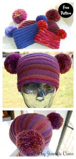 We have some super cute bobble hat knitting patterns or maybe you're after a beautiful knitting pattern for baby hats? Kid At Any Age Double Pom Pom Hat Free Knitting Pattern
