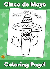 Choose from 180+ sombrero graphic resources and download in the form of png, eps, ai or psd. Cinco De Mayo Cactus With Sombrero Coloring Page 10 Minutes Of Quality Time
