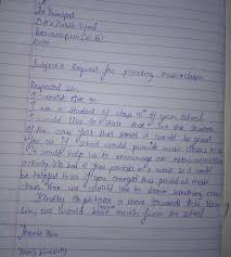 Write down a draft of what you need to include in the letter. Write A Letter To The Principal Requesting Her For Arranging Music Classes Brainly In