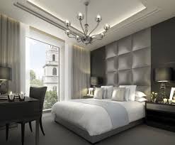 This modern bedroom is decorated with neutral colors and minimal decorations. Luxury Modern Grey Bedroom Decor Luxury Bedroom Master Luxurious Bedrooms Grey Bedroom Decor