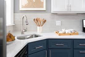 Marble slabs instead of individual pieces. Philadelphia Blue White Kitchen Contemporary Kitchen Philadelphia By Kitchen Magic Houzz