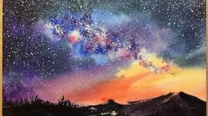 Pour la réalisation de ce tableau, je souhaitais représenter une sorte de ciel étoilé. Dessin Et Peinture Video 1451 Un Ciel Par Une Nuit Etoilee Aquarelle Sur Papier Le Blog De Lapalettedecouleurs Over Blog Com