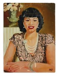 Pair of original paintings by the noted pianist, opera singer and educator  by Manet Harrison Fowler