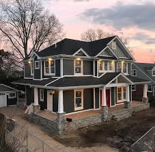 Light blue houses grey houses yellow houses houses with red doors house shutters black shutters house paint exterior exterior house colors gray front door colors. Gray House With Red Door Cottage House Exterior Gray House Exterior House Designs Exterior