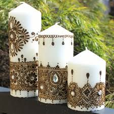 Set Of 3 Handmade Henna Candles Henna Candles Handmade Candles Designer Candles