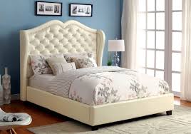 Cushion made of high density foam, convoluted seat: Monroe Ivory Bed Frame