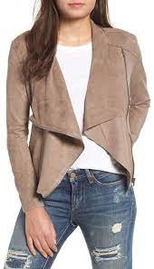 Blanknyc Denim Drape Front Faux Suede Jacket Nordstrom Rack Drape Front Jacket Real Leather Jacket Faux Suede Jacket