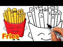 How To Draw Cartoon Fries Cute And Easy Youtube how to draw cartoon fries cute and easy