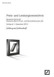 Deutsche bank privat und geschäftskunden f 700 gf p2. Preis Und Leistungsverzeichnis Deutsche Bank