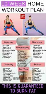 10 Weeks Home Workout Program For Weight Lose In 2020 Workout Plan For Women At Home Workouts Physical Fitness