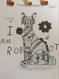 I Only Thought Of Making This Cat Into A Robot About Halfway Through The Inking So I Had To Draw The Robot Parts Over The Actual Cat Drawings People Art Art