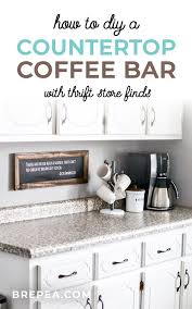 Under cabinet coffee bar ideas. How To Diy A Countertop Coffee Bar At Home Bre Pea Classic Home Decor Coffee Bar Diy Coffee Bar