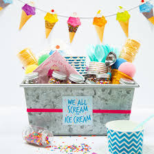 Personalize it and use it for any occasion like birthdays, weddings or thank yous! Ice Cream Party Gift Basket Idea Fun365