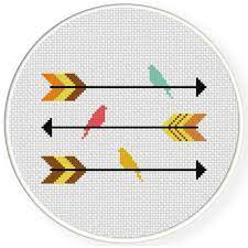 18 count white aida fabric. Arrows And Birds Cross Stitch Pattern Cross Stitch Bird Cross Stitch Patterns Simple Cross Stitch