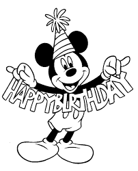 Happy birthday color pages are a great way to let your kid experiment with different designs and images. Happy Birthday Disney Coloring Pages Coloring Home
