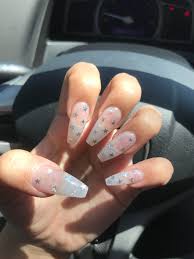 Tumblr Black And Clear Nails Transparent Confetti Star Acrylic Nails Unas Decoradas Transparentes Unas Postizas De Gel Unas De Gel Bonitas