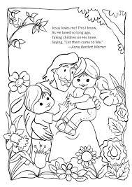 Jesus Loves Me This I Know As He Loved So Long Ago Taking Children On His Knee Saying Sunday School Coloring Pages School Coloring Pages Sunday School Kids