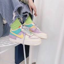 Nike air force 1 shadow womens casual shoes white pink purple from the air force 1 low is the really popular and hot sale style by people. Women Nike Air Force 1 Shadow Cw2630 141 White Purple Green Nike Air Force Nike Shoes Air Force Nike Air
