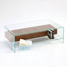 Cassava cocktail table with glass insert. Bridge Glass Coffee Table With Shelf And Drawer Klarity Glass Furniture