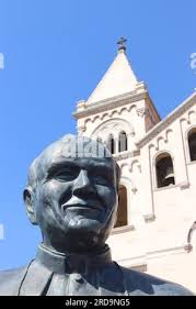A statue of John Paul II at the Sanctuary of Our Lady of Fátima in Portugal  Stock Photo
