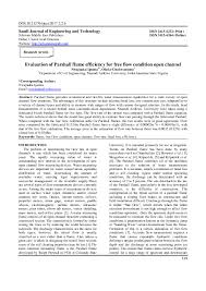 Pdf Evaluation Of Parshall Flume Efficiency For Free Flow