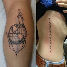 50 Coordinate Tattoo Ideas To Show Your Adventure Love Blurmark Coordinates Tattoo Tattoos Travel Baby Shower Theme
