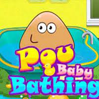 Pou is ready to have bath. Pou Baby Bathing Play Online For Free On Gekogames