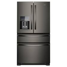 Whirlpool 25 Cu Ft French Door Refrigerator In Fingerprint Resistant Black Stainless Wrx735sdhv The Home Depot In 2020 French Door Refrigerator French Doors Stainless Steel French Door Refrigerator
