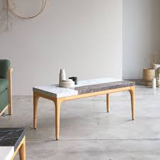 Coffee table with tufted top sofa companies in the uk what is a stone. Tikamoon Stonepiet Solid Oak And Marble Coffee Table 111x48 Cm