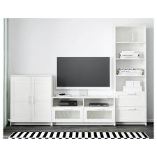 Bibliotheque kallax 20 idees pour detourner une etagere ikea. Brimnes Combinaison Meuble Tv Blanc 258x41x190 Cm Ikea
