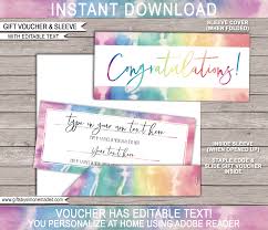 At gifteclipse.com find thousands of gifts for categorized into thousands of categories. Congratulations Tie Dye Gift Voucher Template Printable Gift Certificate